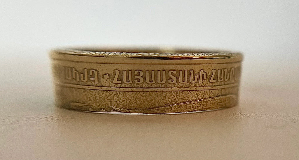 Armenian Ring, Armenia Yerevan Coin Ring, 200 Dram, Yerevan Jewelry
