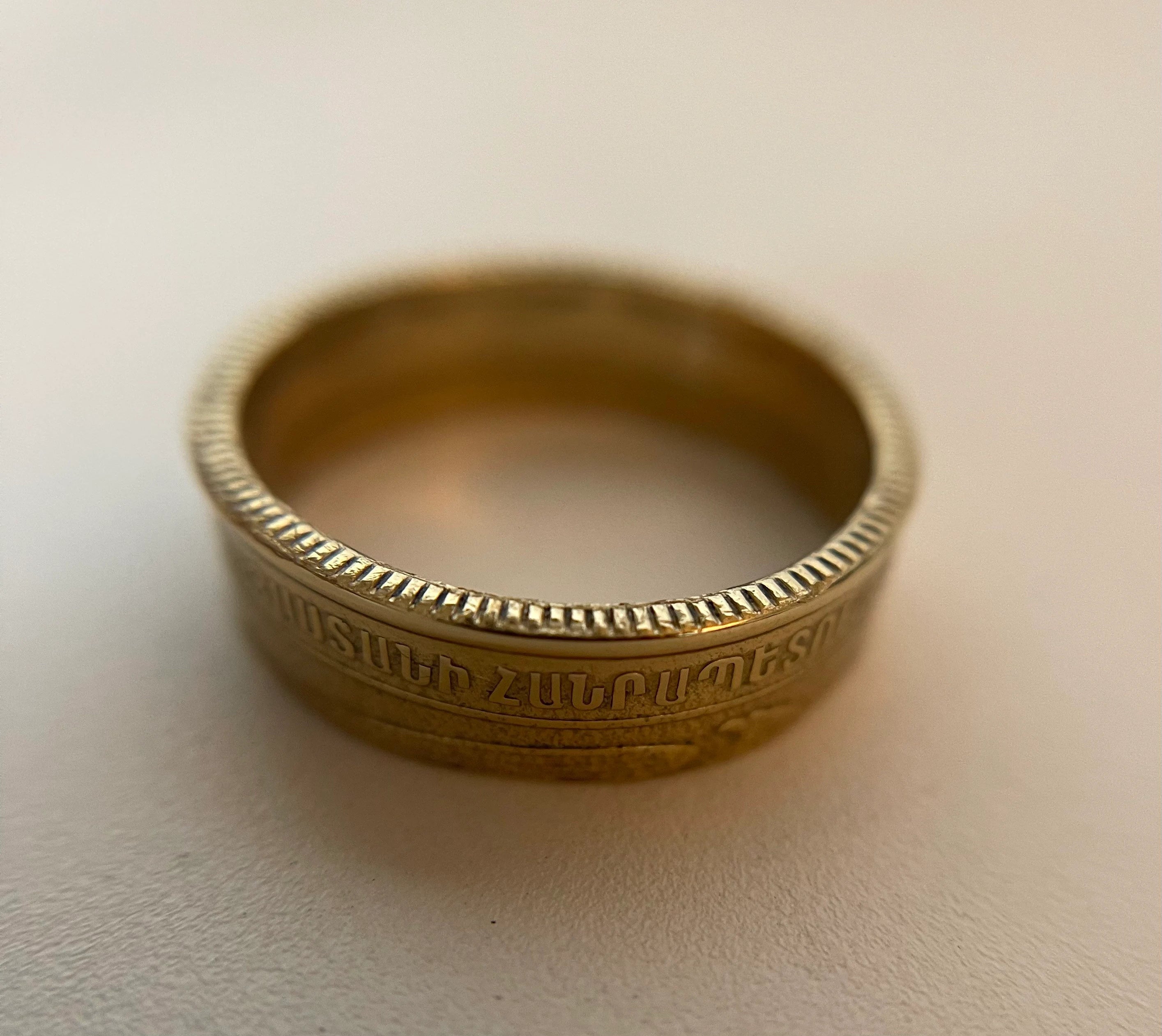 Armenian Ring, Armenia Yerevan Coin Ring, 200 Dram, Yerevan Jewelry
