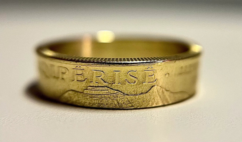 Albania Ring, European Albanian Gold Coin Ring, Handmade European Tiranë Jewelry (Sizes 4-10)