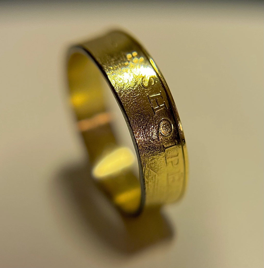 Albania Ring, European Albanian Gold Coin Ring, Handmade European Tiranë Jewelry (Sizes 4-10)
