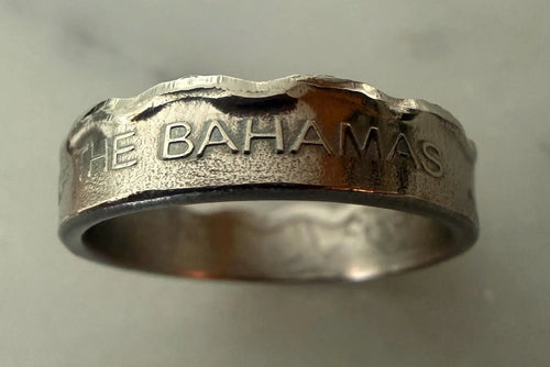 Bahamas Coin Ring | Steel Mens Caribbean Island Band
