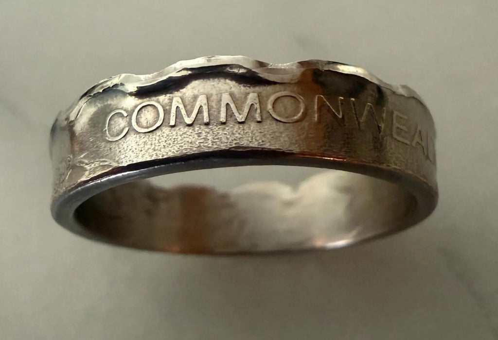 Bahamas Coin Ring | Steel Mens Caribbean Island Band