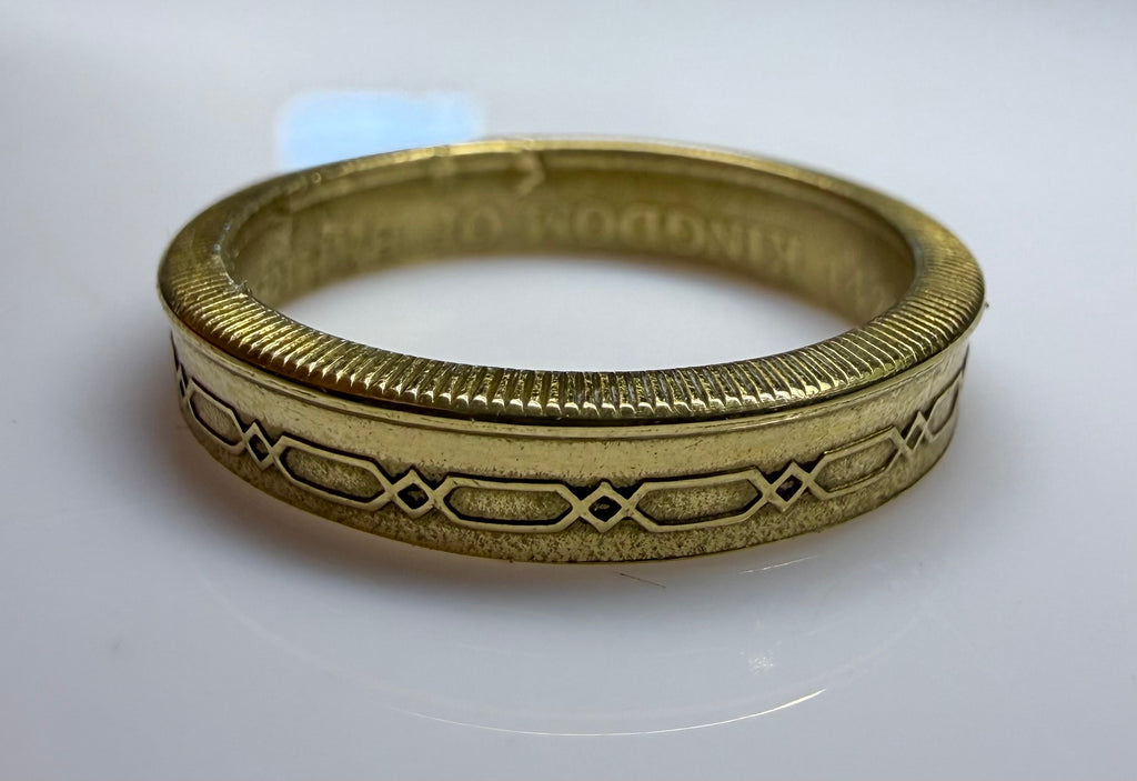 Bahrain Ring, Bahraini Coin Ring, Geometric Design