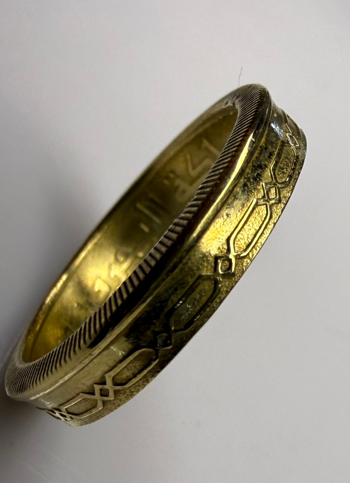 Bahrain Ring, Bahraini Coin Ring, Geometric Design