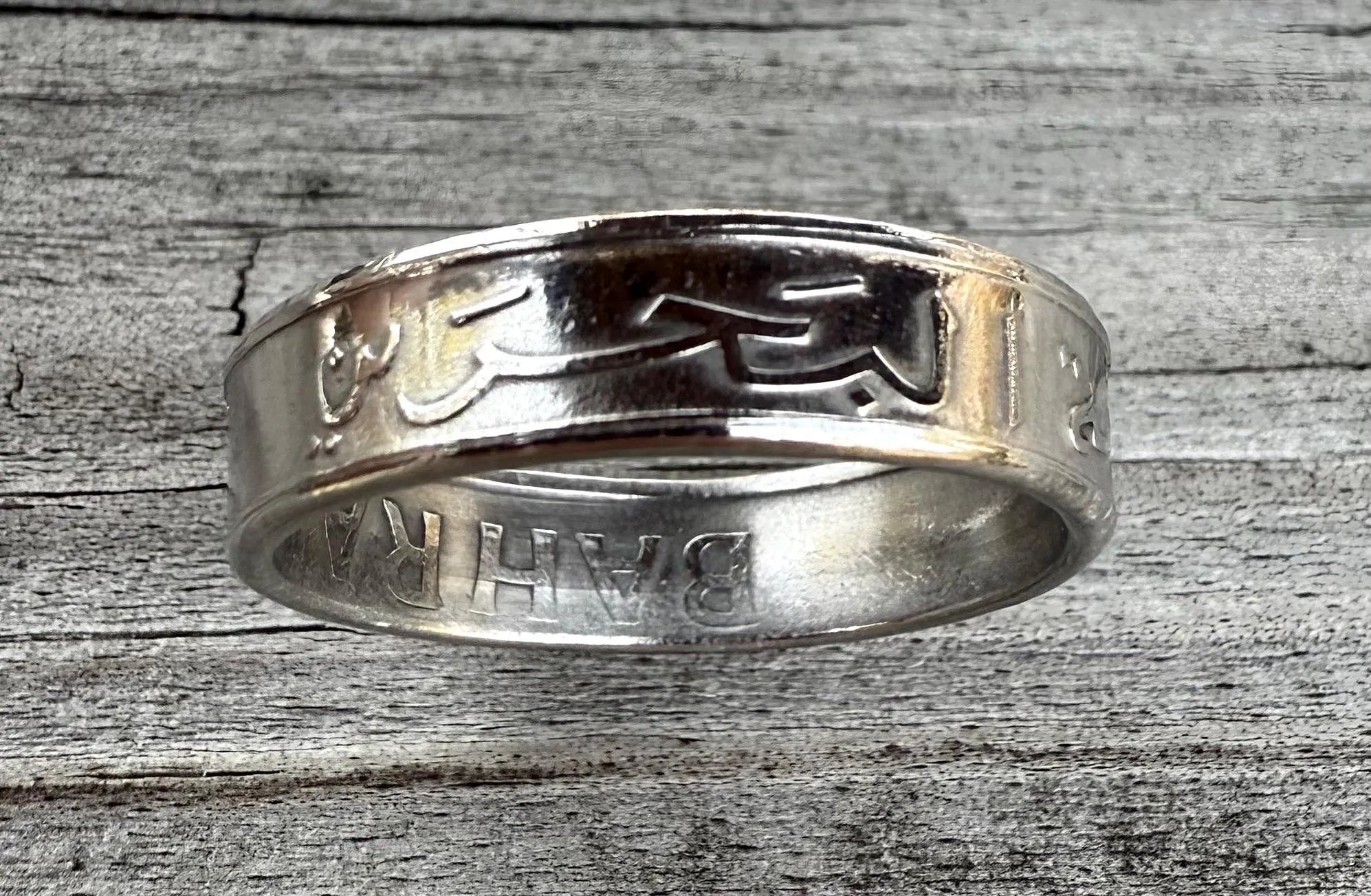 Bahrain Ring, Bahraini Coin Ring, Bahrein Manama Jewelry Hand Made, Persian Gulf Ring, Dilmun Band,  Middle East Arabic Jewelry
