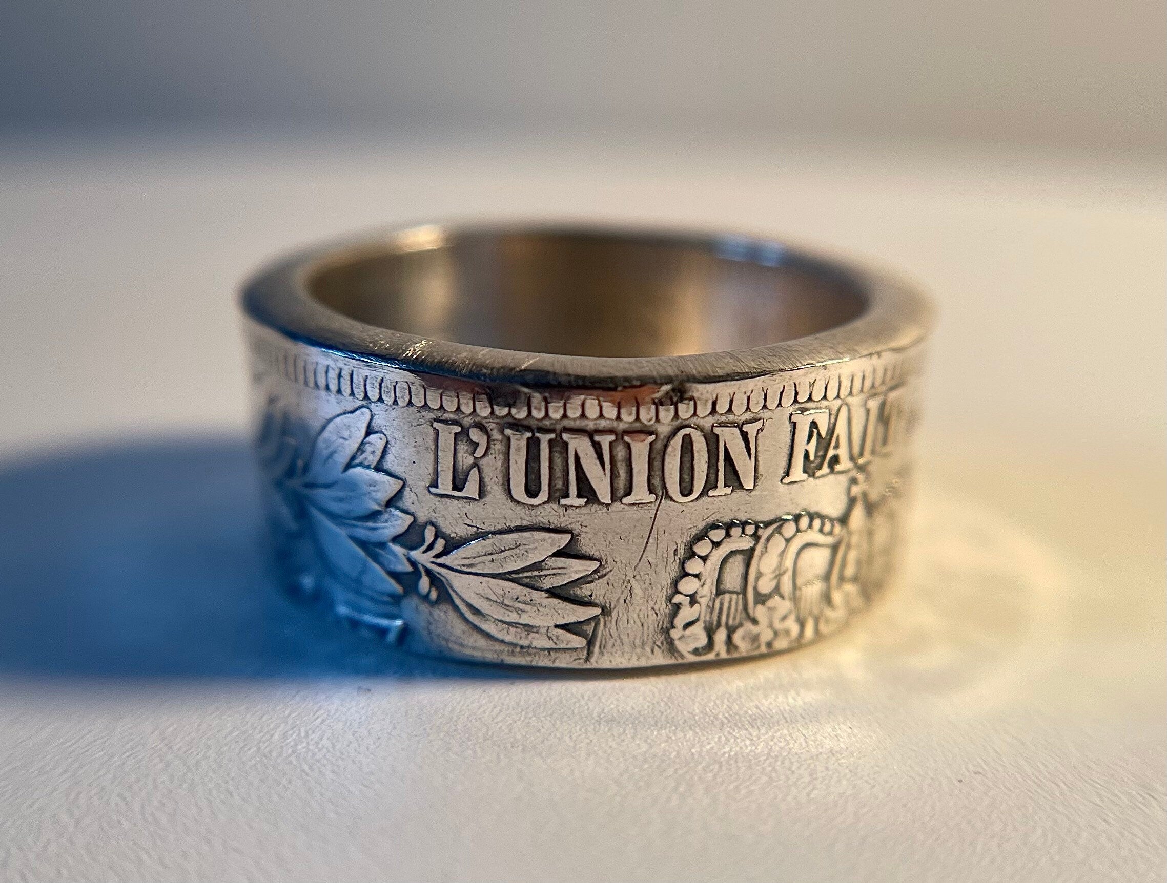 Belgium Silver Ring, Antique Leopold 1800s Coin Ring  | Handmade Silver Ring