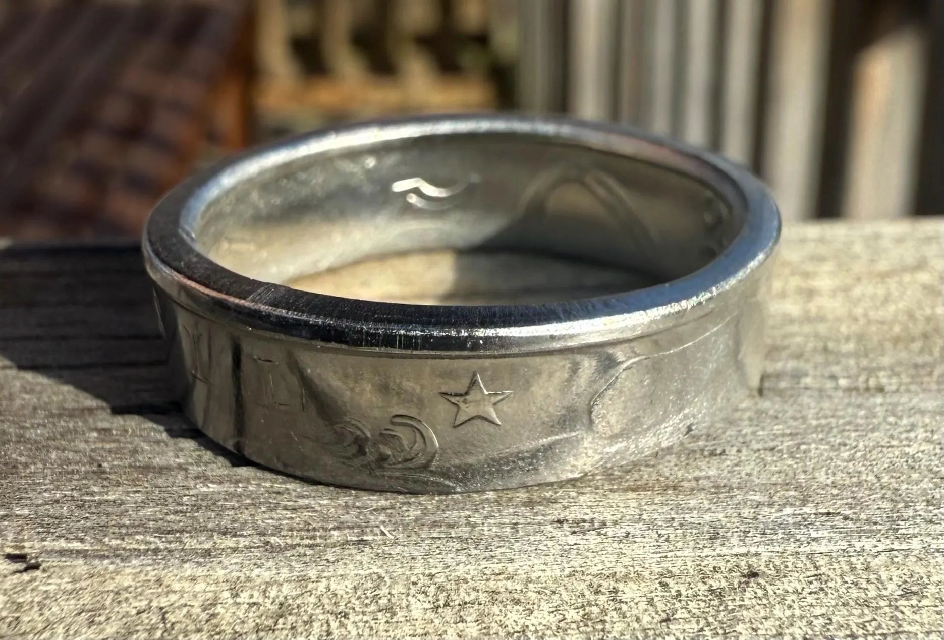 Brazil Steel Ring, Brasilero Vintage Brazil Coin Ring: Handcrafted Brazilian Jewelry