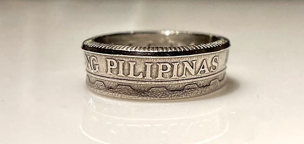 Filipino Vintage Ring | Philippines Peso Coin Ring Band Asian Hand Made Jewelry | Filipino Ring | Antique Pinoy Rings