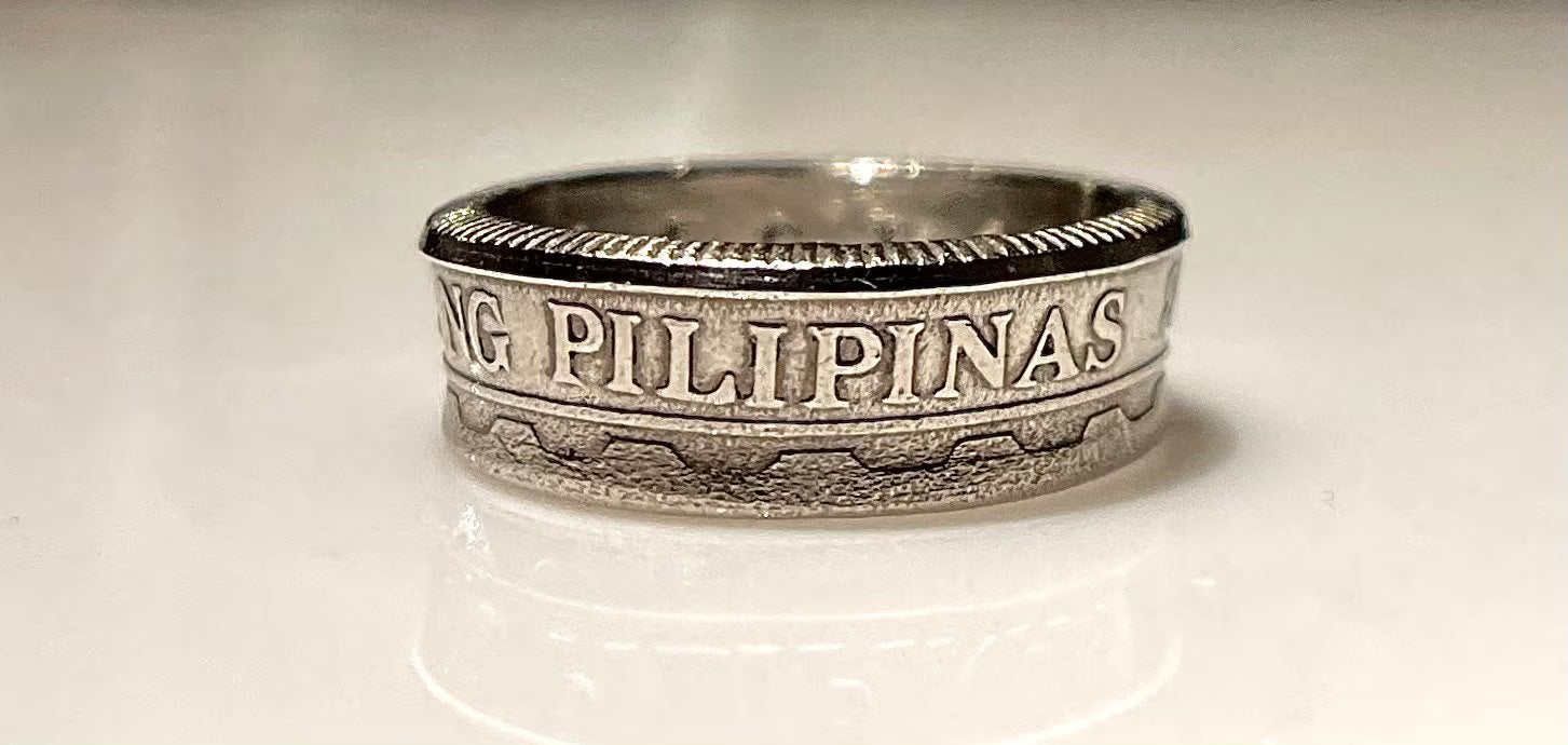 Filipino Vintage Ring | Philippines Peso Coin Ring Band Asian Hand Made Jewelry | Filipino Ring | Antique Pinoy Rings