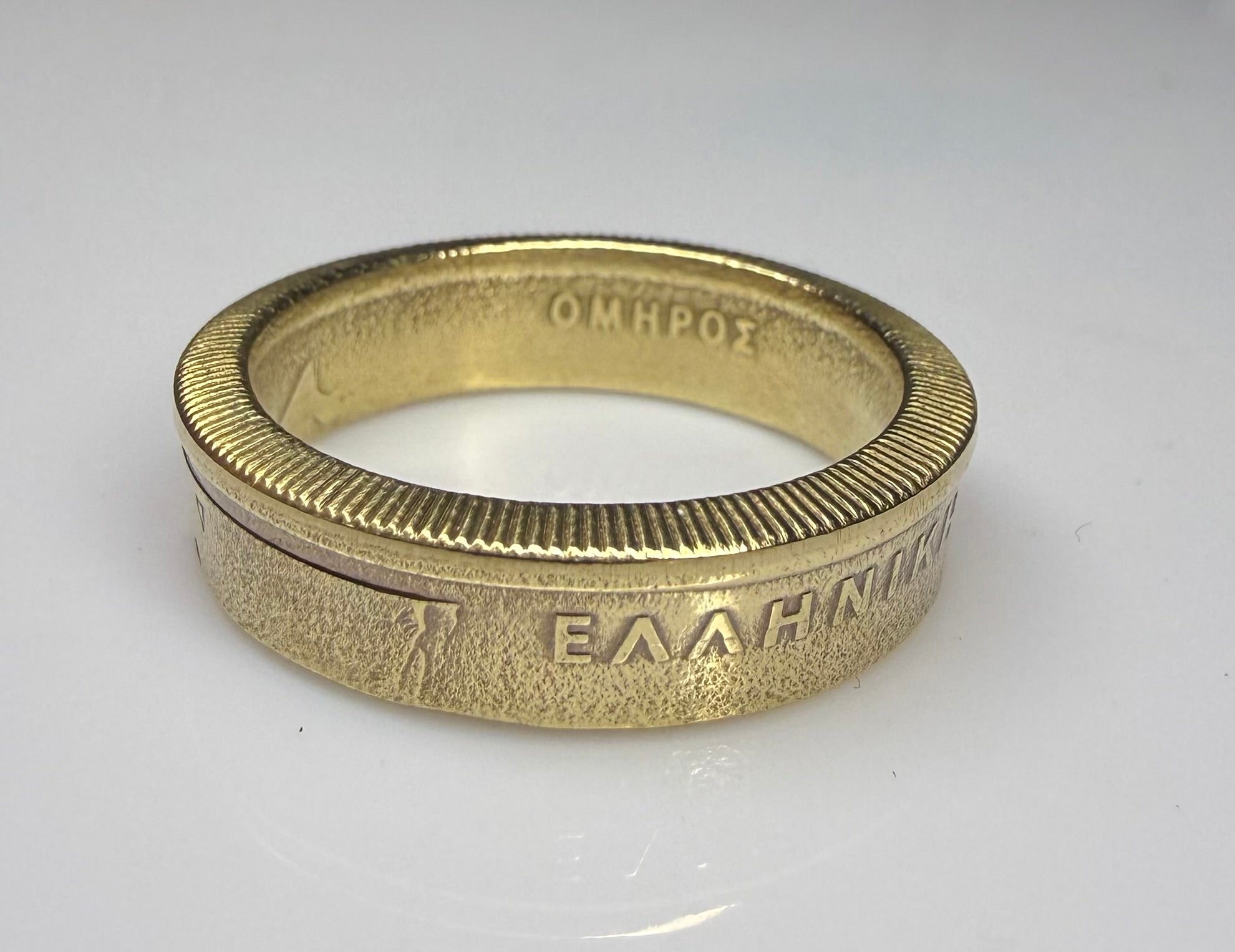 Greek Gold Ring, Greece Athens Drachma Vintage Ring, Antique Coin Ring