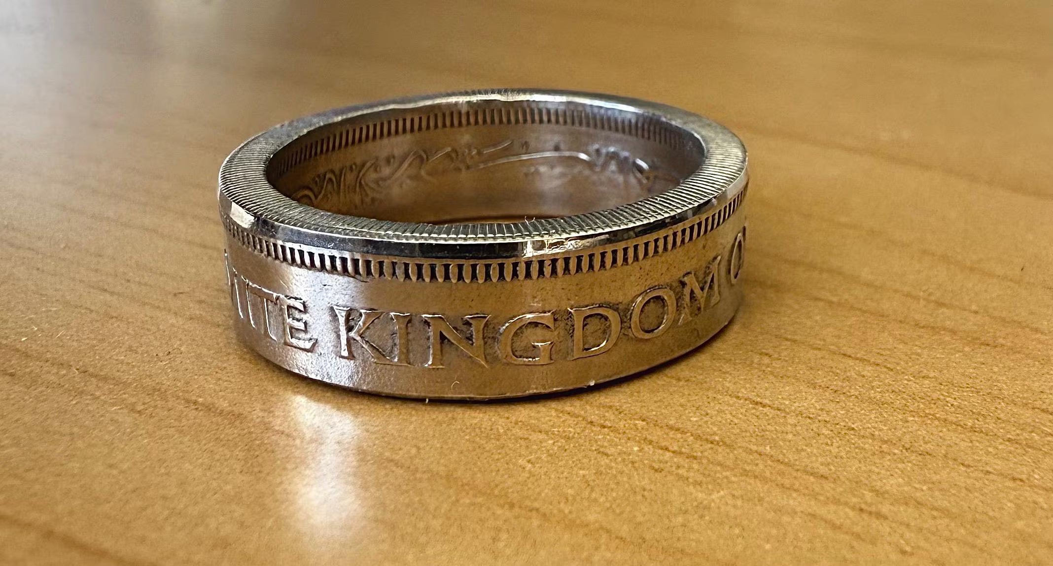 Jordanian Coin Ring: 1960s 50 Fils, Handmade Copper-Nickel Jewelry