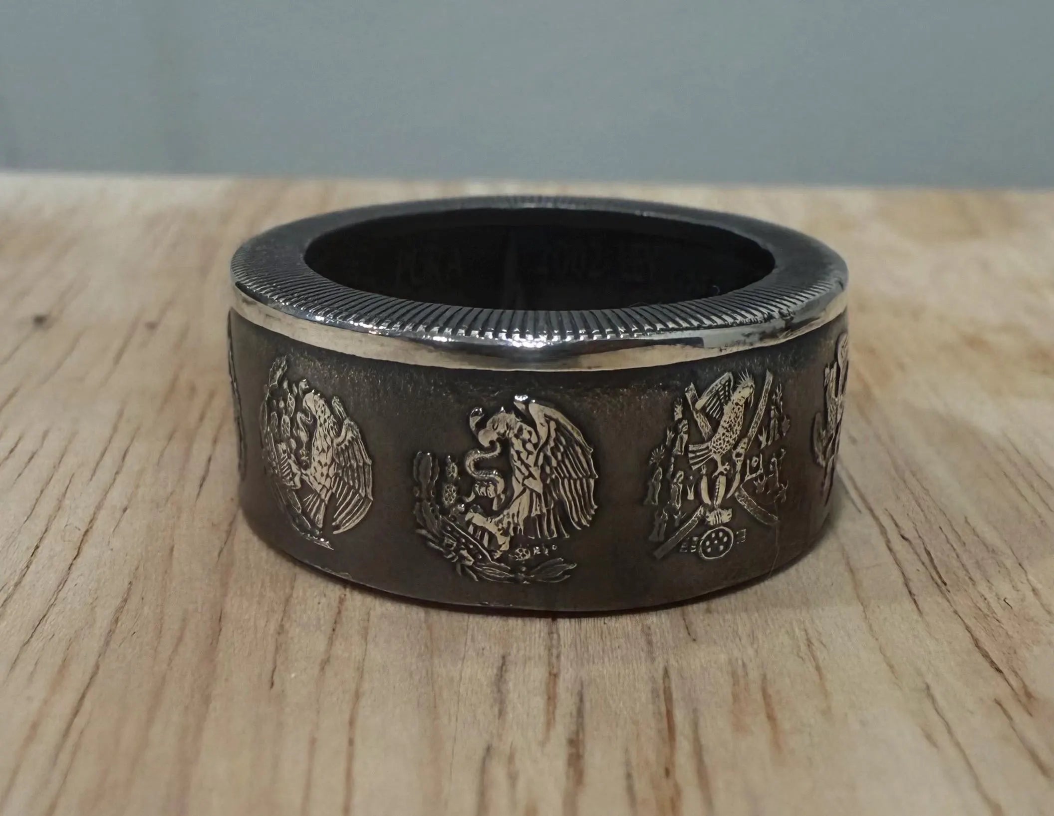Silver Mexican Ring, Vintage Ring | Mexican Coin Ring Band Eagle | Gift From Mexico | Anillo Mexicano (Libertad)