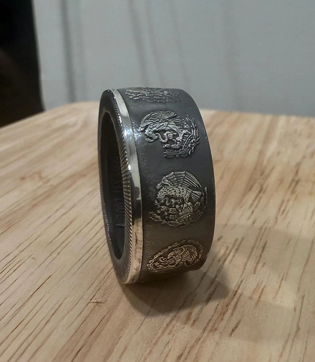Silver Mexican Ring, Vintage Ring | Mexican Coin Ring Band Eagle | Gift From Mexico | Anillo Mexicano (Libertad)