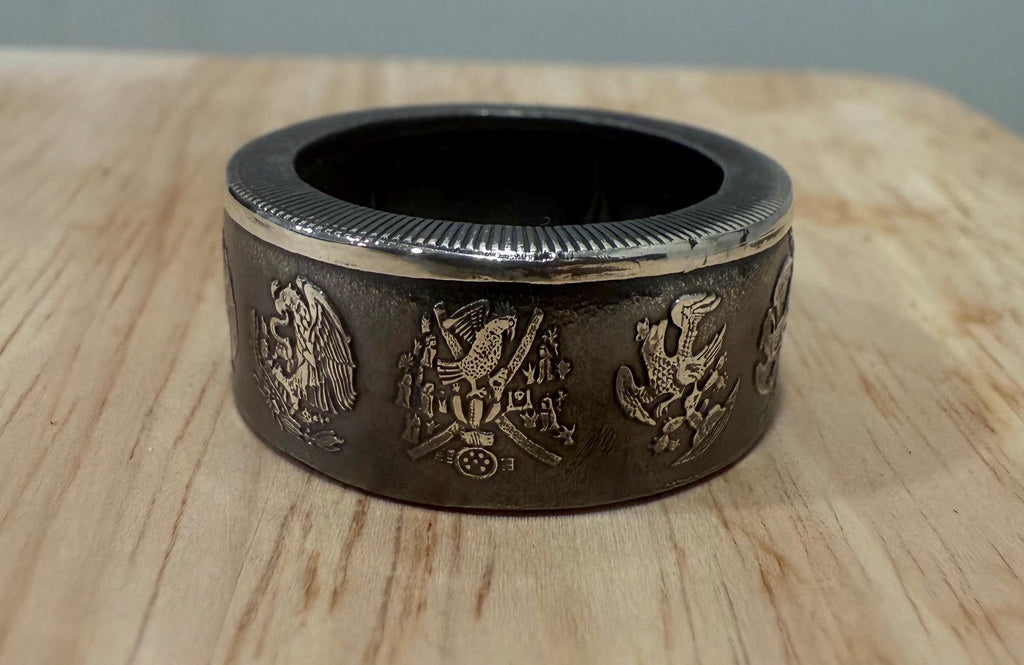 Silver Mexican Ring, Vintage Ring | Mexican Coin Ring Band Eagle | Gift From Mexico | Anillo Mexicano (Libertad)