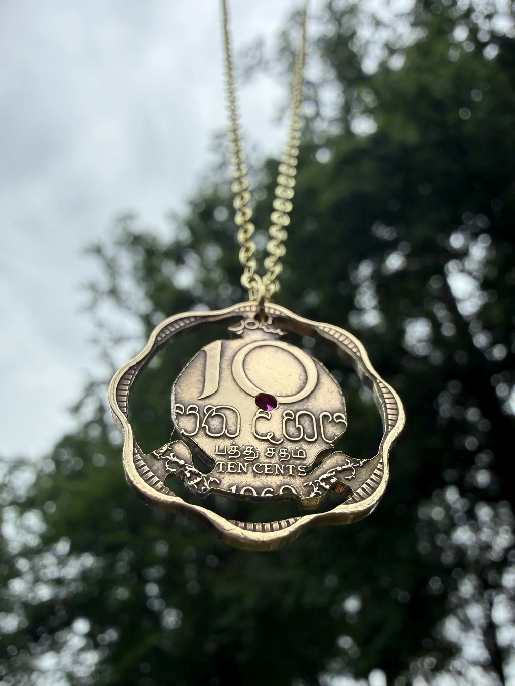 Sri Lanka Coin Ruby Necklace | Sri Lankan Hand Made Jewelry | 5 Rupees